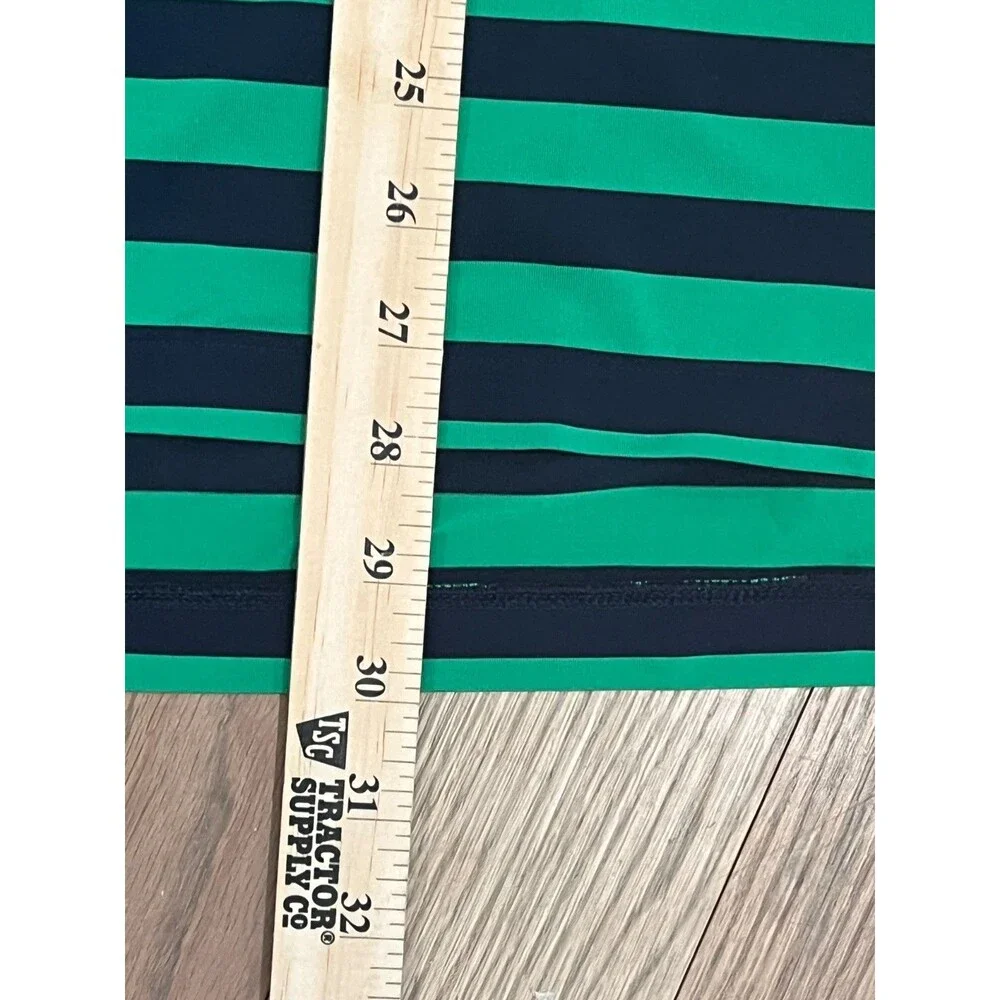 RLX Ralph Lauren Men's S Golf Polo Shirt Green Navy Stripe Performance Stretch